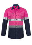 Picture of Lightweight Two Tone Long Sleeve Vented Cotton Drill Shirt