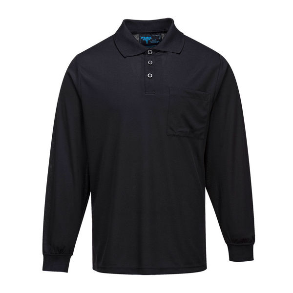 Long-Sleeve-Solid-Colour-Micro-Mesh-Polo-Black-MP103