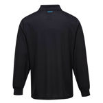 Long-Sleeve-Solid-Colour-Micro-Mesh-Polo-Black-Back-MP103