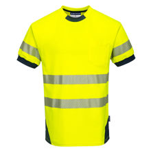 T183-PW3-Hi-Vis-T-Shirt-Yellow-Navy