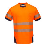 T183-PW3-Hi-Vis-T-Shirt-Orange-Navy