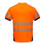 T183-PW3-Hi-Vis-T-Shirt-Orange-Navy-Back