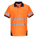 T182-PW3-Hi-Vis-Polo-Shirt-Orange-Navy