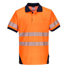 T182-PW3-Hi-Vis-Polo-Shirt-Orange-Navy