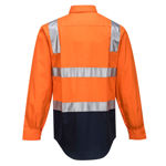 MS101-Hi-Vis-Two-Tone-Regular-Weight-Shirt-with-Tape-Over-Shoulder-Orange-Navy-Back