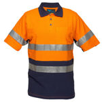 MP618-Short-Sleeve-Cotton-Pique-Polo-with-Tape-Orange-Navy