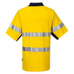 MP618-Short-Sleeve-Cotton-Pique-Polo-with-Tape-Yellow-Navy-Back