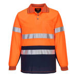 MP513-Long-Sleeve-Micro-Mesh-Polo-with-Tape-Orange-Navy