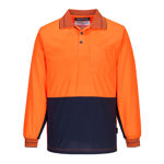 MP113-Long-Sleeve-Micro-Mesh-Polo-Orange-Navy