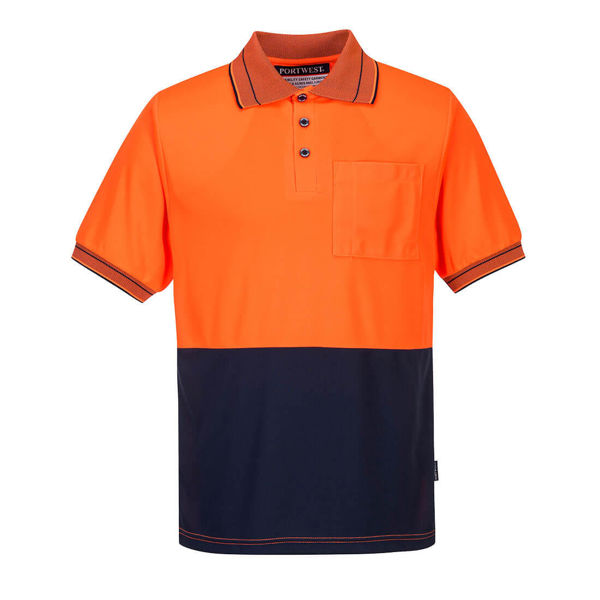 MP110-Short-Sleeve-Micro-Mesh-Orange-Navy