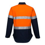 ML108-Ladies-2Tone-Regular-Weight-Long-Sleeve-Shirt-with-Tape-Orange-Navy-Back