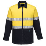 MJ987-Quilt-Padded-Cotton-Drill-Jacket-Yellow-Navy