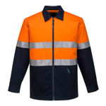 MJ987-Quilt-Padded-Cotton-Drill-Jacket-Orange-Navy