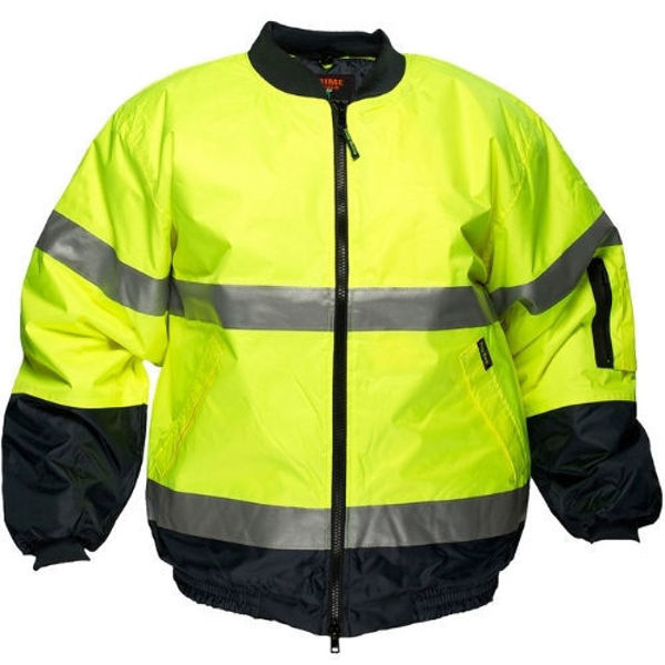 MJ504-Hi-Vis-Bomber-Jacket-with-Tape-Yellow-Navy