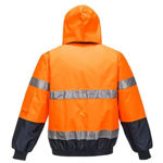 MJ504-Hi-Vis-Bomber-Jacket-with-Tape-Orange-Navy-Back