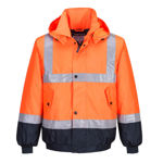 MJ204-Hi-Vis-Flying-Jacket-Orange-Navy