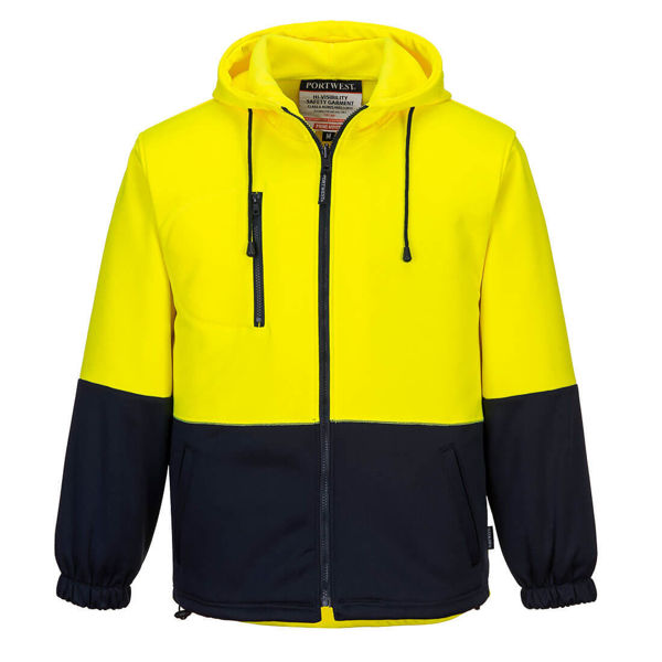 MH317-Water-Repellent-Brush-Fleece-Hoodie-Yellow-Navy