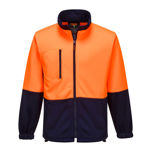 MH315-Water-Repellent-Brush-Fleece-Jacket-Orange-Navy