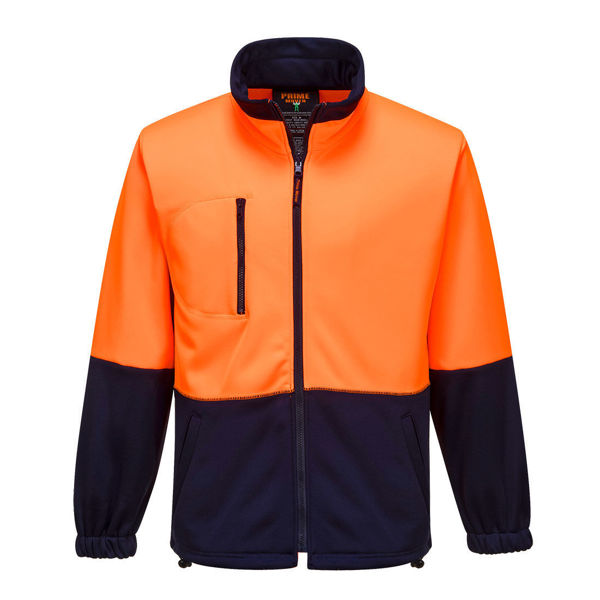 MH315-Water-Repellent-Brush-Fleece-Jacket-Orange-Navy