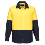MF150-Food-Industry-Lightweight-Cotton-Shirt-Yellow-Navy