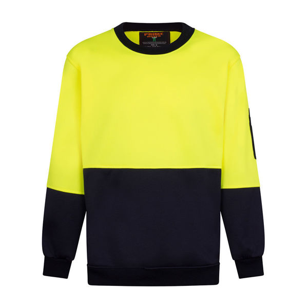 MF117-Crew-Neck-Single-Brush-Fleece-Jumper-Yellow