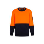 MF117-Crew-Neck-Single-Brush-Fleece-Jumper-Orange