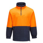 MF115-Polar-Fleece-Jumper-Orange-Navy