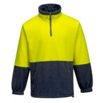 MF115-Polar-Fleece-Jumper-Yellow-Navy