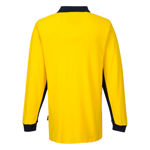 MD619-Long-Sleeve-Cotton-Pique-Polo-Yellow-Navy-Back