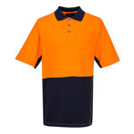 MD618-Short-Sleeve-Cotton-Pique-Polo-Orange-Navy