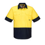 MC802-Hi-Vis-Two-Tone-Lightweight-SS-Shirt-Yellow-Navy