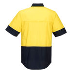 MC802-Hi-Vis-Two-Tone-Lightweight-SS-Shirt-Yellow-Navy-Back