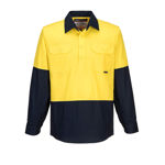 MC801-Hi-Vis-Two-Tone-Lightweight-LS-Shirt-Yellow-Navy