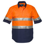 MC102-Hi-Vis-Two-Tone-Regular-Weight-SS-Shirt-Orange-Navy