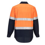 MC101-Hi-Vis-Two-Tone-Regular-Weight-LS-Shirt-Orange-Navy-Back