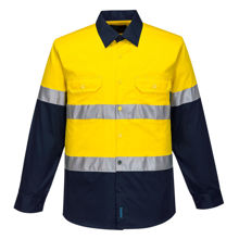 MA801-Hi-Vis-Two-Tone-Lightweight-LS-Shirt-Yellow-Navy