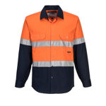 MA101-Hi-Vis-Two-Tone-Regular-Weight-LS-Shirt-Orange-Navy