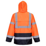 H443-Hi-Vis-Two-Tone-Rain-Jacket-Orange-Navy-Back