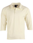 PS29Q-Cricket-Polo-3Q-Sleeve-Men's-Cream