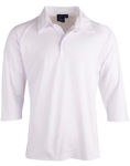 PS29Q-Cricket-Polo-3Q-Sleeve-Men's-White