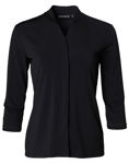 M8830-Ladies-3Q-Sleeve-Stretch-Knit-Top-Isabel-Black