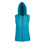 FZ77UN-Ladies-Junior-Heather-Sleeveless-Zip-Hoodies-Jade-Heather