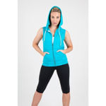 FZ77UN-Ladies-Junior-Heather-Sleeveless-Zip-Hoodies-Model