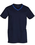 M7650-Mens-V-Neck-Contrast-Trim-Scrub-Top-Navy-Royal