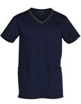 M7650-Mens-V-Neck-Contrast-Trim-Scrub-Top-Navy-Charcoal