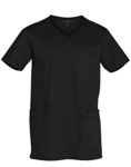 M7650-Mens-V-Neck-Contrast-Trim-Scrub-Top-Black-Black