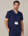 M7650-Mens-V-Neck-Contrast-Trim-Scrub-Top