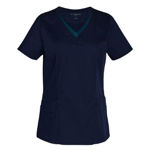 M7660-Ladies-V-Neck-Contrast-Trim-Scrub-Top-Navy-Teal