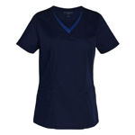 M7660-Ladies-V-Neck-Contrast-Trim-Scrub-Top-Navy-Royal