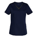 M7660-Ladies-V-Neck-Contrast-Trim-Scrub-Top-Navy-Charcoal